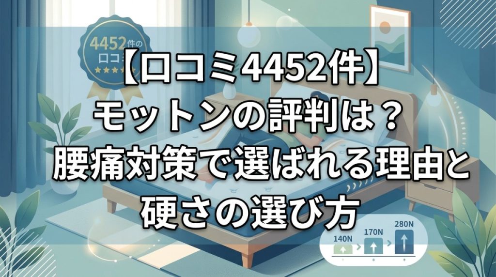 【口コミ4452件】モットンの評判は？腰痛対策で選ばれる理由と硬さの選び方
