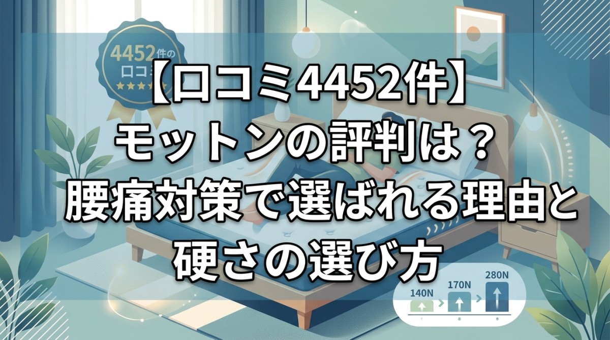 【口コミ4452件】モットンの評判は?腰痛対策で選ばれる理由と硬さの選び方