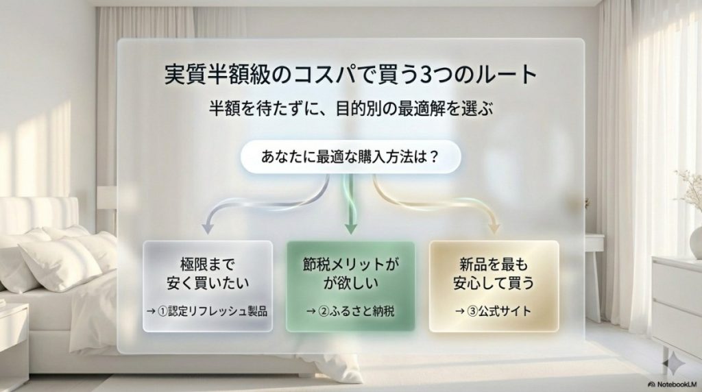 実質半額に近い圧倒的コスパで手に入れる3つのルート概要