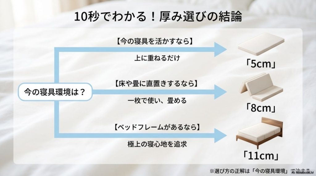 マットレスの「5cm」がおすすめ