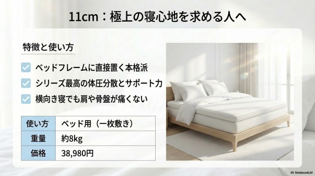 ベッドフレームで極上の寝心地を求める人はエムリリー優反発マットレスの「11cm」がおすすめ?