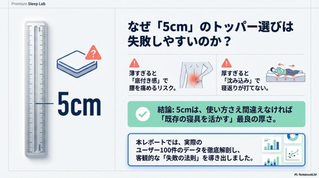 エムリリー 優反発 5cmで失敗しない絶対条件。口コミ100件から導いた結論の図解。