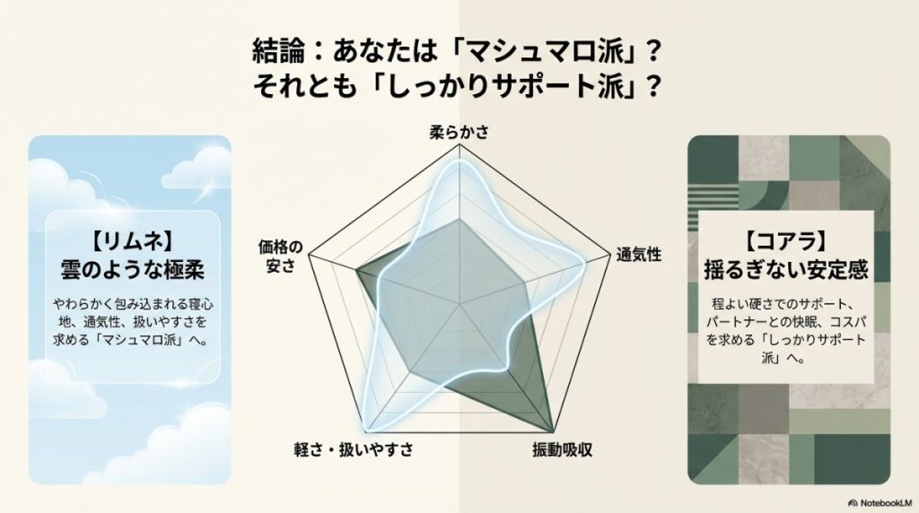 リムネマットレスとコアラマットレス比較図解イラスト